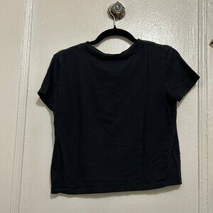 Black Zara Cropped T-Shirt | Size Small